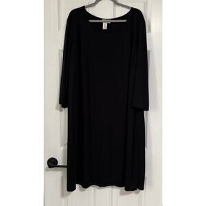 Coldwater Creek Women's Black 3/4 Sleeve Midi Dress Size 3X